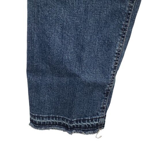 Old Navy Mid-Rise Boyfriend Womens Jeans Size 16 Blue Denim Raw Hem Pre-Owned - Picture 8 of 8